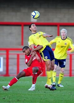 Images Dated 7th January 2012: FA Cup: Crawley Town vs. Bristol City - Nyatanga Fouled by Barnett (07.01.2012)