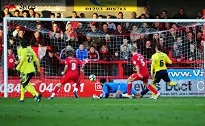 Crawley Town V Bristol City Prints: FA Cup: Dramatic Moment as Josh Simpson Hits the Post for Crawley Town against Bristol City - 07/01/2012