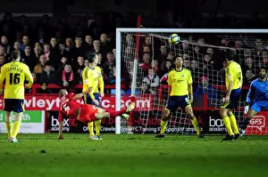 Crawley Town V Bristol City Prints: FA Cup: Kyle McFadzean's Shot Saved by David James in Crawley Town vs