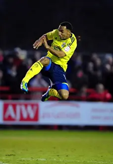 Crawley Town V Bristol City Prints: FA Cup: Nicky Maynard Blocks Clearance for Bristol City vs Crawley Town - 07/01/2012