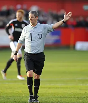 Framed Print : FA Cup: Tamworth vs. Bristol City - Referee Andy Durso Overseeing the Action Framed Print : FA Cup: Tamworth vs. Bristol City - Referee Andy Durso Overseeing the Action