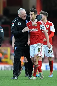 Bristol City V Tranmere Rovers Prints: FA Investigation: Ronnie Moore Confronts Sam Baldock Amidst Betting Allegations during Bristol City vs
