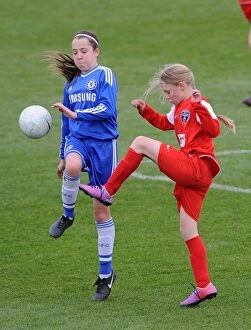 Images Dated 17th April 2014: FA Womens Super League: Young Stars Clash at Gifford Stadium - Bristol Academy vs. Chelsea Ladies