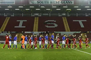 Bristol City U21s Prints: FA Youth Cup: Bristol City U18 vs Ipswich Town U18 - Teams Exchange Handshakes Before Kick-off at Ashton Gate Stadium
