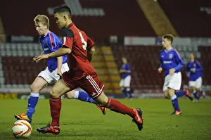 Framed Print : FA Youth Cup: Miles John's Intense Performance - Bristol City U18 vs Ipswich Town U18