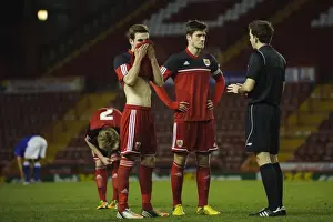 Bristol City U21s Prints: FA Youth Cup: Referee Speaks with Pierce Mitchell