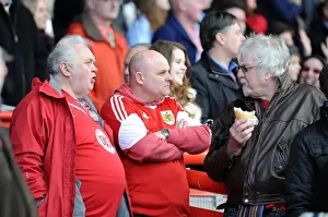 Bristol City V Gillingham Prints: Fan Enjoying New Home-made Pasty at Ashton Gate Stadium during Reading vs Yeovil Town Match