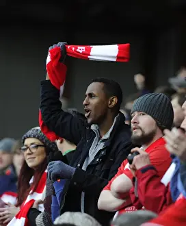 Fan with Scarf - Intense Moment at Ashton Gate: Bristol City vs West Ham United