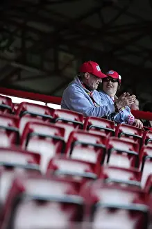 Bristol City V Notts County Prints: Two Fans Watch Intently from the East End during Bristol City vs Notts County Football Match