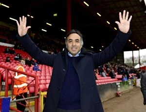 Images Dated 9th February 2013: Fawaz Al Hasawi Greets Nottingham Forest Fans at Ashton Gate before Bristol City Match
