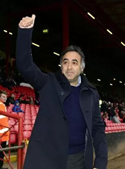 Images Dated 9th February 2013: Fawaz Al Hasawi Welcomes Nottingham Forest Fans at Ashton Gate before Bristol City vs