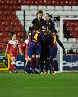 BAWFC V FC Barcelona Prints: FC Barcelona's Champions League Victory Celebration at Ashton Gate: BAWFC vs FCB