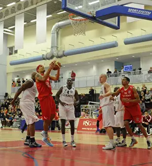 Bristol Flyers V Manchester Giants Prints: Fierce Rivalry: The Showdown - Bristol Flyers vs Manchester Giants Basketball Game