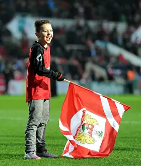 Flag Bearer at Ashton Gate: Sky Bet Championship Clash Between Bristol City and Queens Park Rangers, 2015