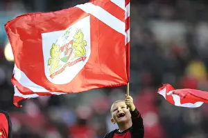 Bristol City V QPR Prints: Flag-Bearing Supporters at Ashton Gate: Bristol City vs QPR, 2015