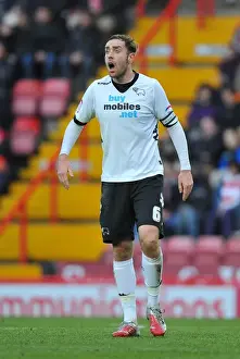 Focused on the Ball: Richard Keogh in Action for Derby County against Bristol City