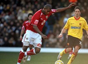 Images Dated 26th December 2008: A Football Rivalry: Clash of the Championship Titans - Watford vs. Bristol City (08-09 Season)