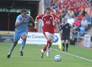 Coventry City V Bristol City Collection: Football Rivalry: The Intense Moment - Michael McIndoe (Coventry City) vs. Bristol City