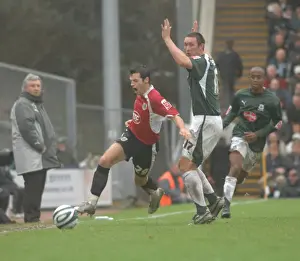 Plymouth V Bristol City Prints: Football Rivalry: Ivan Sproule's Intense Moment at Plymouth vs. Bristol City