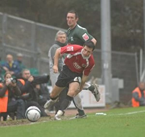 Plymouth V Bristol City Collection: Football Rivalry: Ivan Sproule's Passionate Clash Between Plymouth and Bristol City