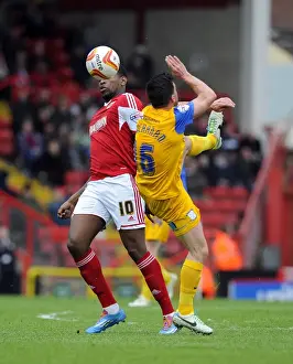 Bristol City V Preston North End Prints: Football Rivalry: Jay Emmanuel-Thomas vs David Buchanan - Bristol City vs Preston North End: Allegations of Spot Fixing