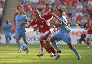 Coventry City V Bristol City Collection: Football Rivalry: Lee Trundle's Intense Moment at Coventry City vs. Bristol City