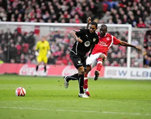 Framed Print : A Football Rivalry: Moussi vs. Elliott - Nottingham Forest vs. Bristol City