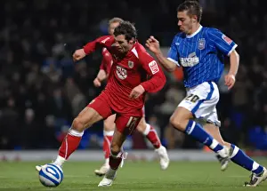 Framed Print : A Football Showdown: Bristol City vs Ipswich Town - Season 08-09 Framed Print : A Football Showdown: Bristol City vs Ipswich Town - Season 08-09