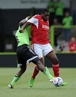 Forest Green Rovers V Bristol City Prints: Forest Green Rovers Alhassan Bangura Tackles Jay Emmanuel-Thomas of Bristol City - Preseason 2013