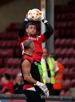 Glanford Park Prints: Frank Fielding of Bristol City Gears Up for EFL Cup Clash at Scunthorpe United
