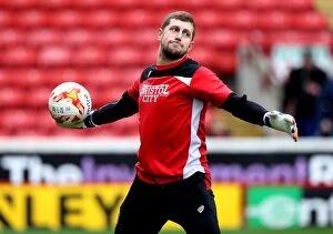 Images Dated 29th October 2016: Frank Fielding of Bristol City Prepares for Barnsley Clash at Oakwell Stadium, 2016