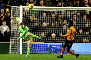 Wolverhampton Wanderers V Bristol City Prints: Frank Fielding Clears Ball for Bristol City Against Wolverhampton Wanderers