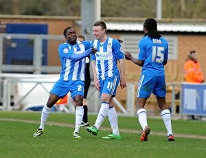 Images Dated 22nd March 2014: Freddie Sears's Goal Celebration: Colchester United vs. Bristol City, 2014