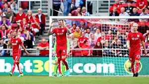 Bristol City V Derby County Prints: Frustration for Bristol City: Aden Flint and Team React After Ikechi Anya Scores for Derby County
