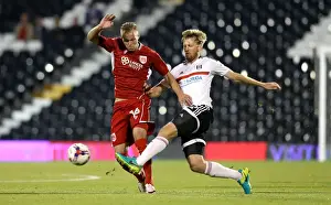 Framed Print : Fulham vs. Bristol City: Gustav Engvall Tackled in EFL Cup Clash Framed Print : Fulham vs. Bristol City: Gustav Engvall Tackled in EFL Cup Clash