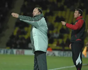 Framed Print : Gary Johnson Leads the Charge: A Football Battle - Watford vs. Bristol City