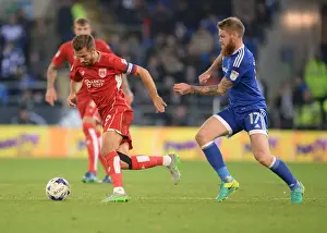 Cardiff City V Bristol City Prints: Gary O'Neil Charges Forward Amidst Aron Gunnarsson's Defensive Pressure - Cardiff City vs