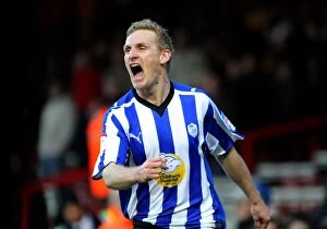 Bristol City v Sheffield Wednesday Collection: Gary Teale's Euphoric Moment: Scores the FA Cup Opener Against Bristol City for Sheffield