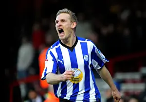 Bristol City V Sheffield Wednesday Prints: Gary Teale's Euphoric Moment: Scores the FA Cup Opener Against Bristol City for Sheffield Wednesday (08/01/2011)