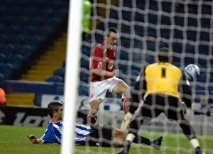 Sheffield Wednesday V Bristol City Collection: Gavin Williams sees his shot blocked