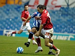 Sheffield Wednesday V Bristol City Collection: Gavin Williams tussles in midfield