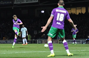 Yeovil Town V Bristol City Prints: George Saville's Shot: Yeovil Town vs. Bristol City, Sky Bet League One