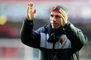 Bristol City V Watford (Postponed) Prints: Gianfranco Zola Thanks Watford Fans: Championship Match vs. Bristol City (Postponed)