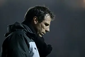 Bristol City V Watford Prints: Gianfranco Zola's Disappointed Expression: Bristol City Holds Lead over Watford at Half-Time