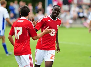 Vallens IF V Bristol City Prints: GOAL CELEBRATIONS for Bristol Citys Ivan Sproule and Bristol Citys Albert Adomah