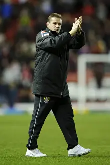 Bristol City V Stevenage Prints: Graham Westley Consoles Disappointed Stevenage Fans After 4-1 Defeat by Bristol City