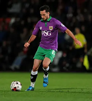 Greg Cunningham of Bristol City in Action against Cheltenham Town, Johnstone's Paint Trophy, October 8, 2014