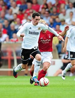 Images Dated 18th August 2012: Greg Cunningham of Bristol City in Action Against Nottingham Forest, Championship Match, 2012