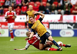 Rotherham V Bristol City Prints: Greg Halford Tackles Joe Bryan: Intense Moment from Rotherham United vs