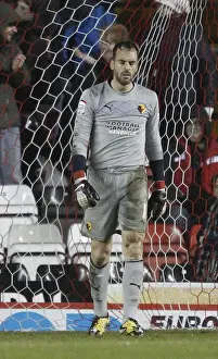 Bristol City V Watford Prints: Gregg Cunningham Scores Against Dejected Manuel Almunia: A Moment of Triumph for Bristol City in Championship Match